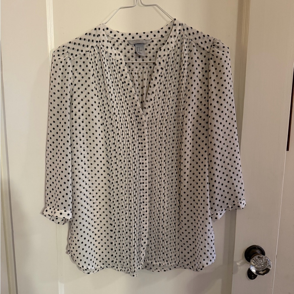 H&M Black and White Polka Dot Blouse